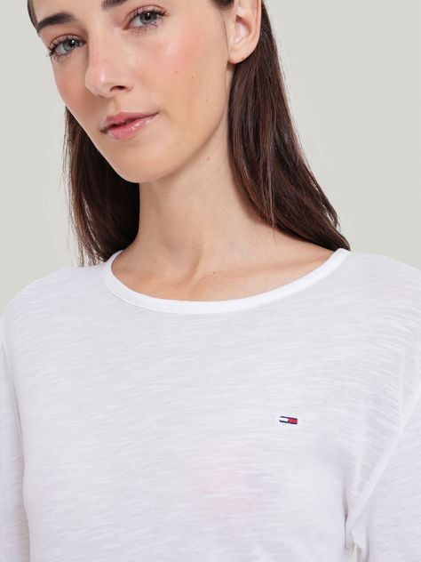 Polera Slub Soft Con Logo Blanco Tommy Hilfiger-3