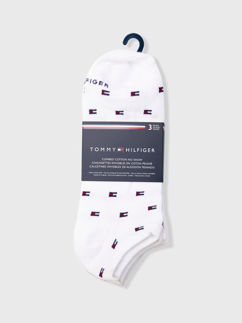 Pack De 3 Par Calcetines Cortos Blanco Tommy Hilfiger-1