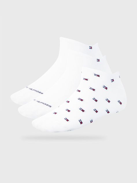 Pack De 3 Par Calcetines Cortos Blanco Tommy Hilfiger-0