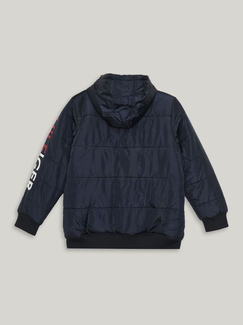 Parka De Niño Con Gorroy  Logo Azul Tommy Hilfiger-1
