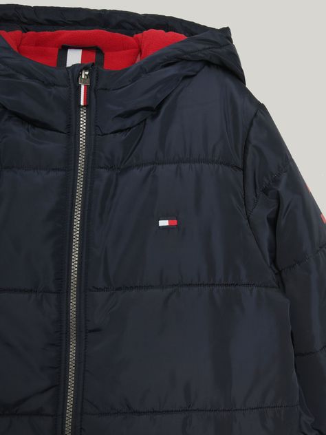 Parka De Niño Con Gorroy  Logo Azul Tommy Hilfiger-2