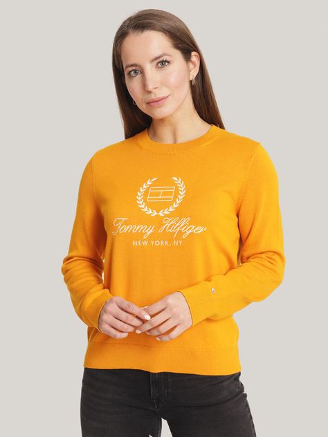 Sweater Laurel Script Logo Naranjo Tommy Hilfiger-0