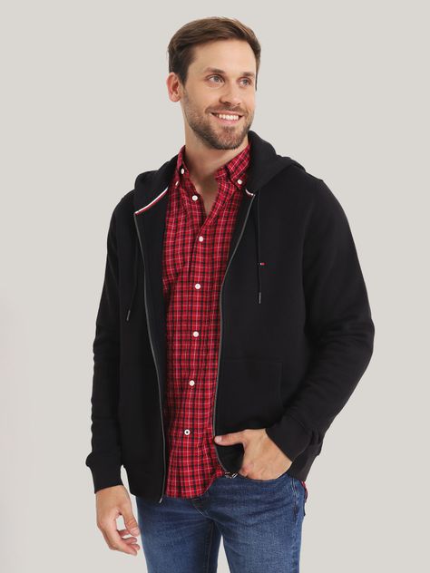 Polerón Hoodie Con Cierre Logo Negro Tommy Hilfiger-0