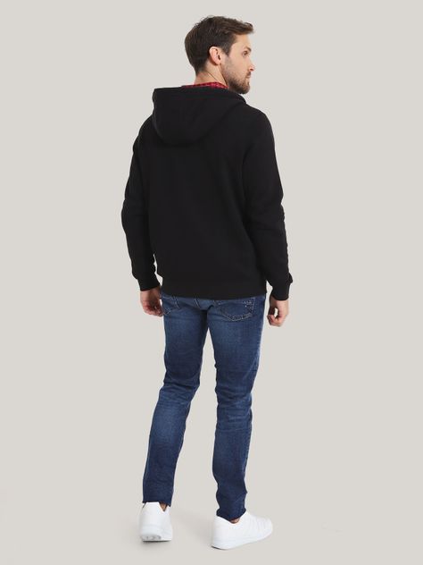 Polerón Hoodie Con Cierre Logo Negro Tommy Hilfiger-2