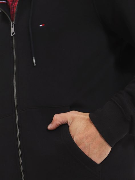 Polerón Hoodie Con Cierre Logo Negro Tommy Hilfiger-4