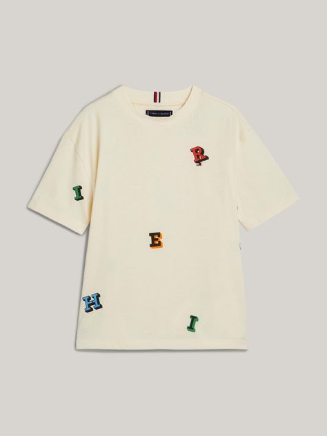 Polera Con Estampado De Letras Beige Tommy Hilfiger-4