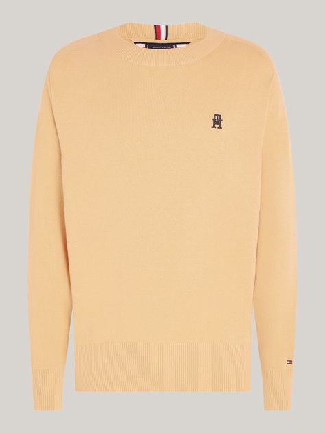 Sweater Relaxed Logo Monogram Beige Tommy Hilfiger-4