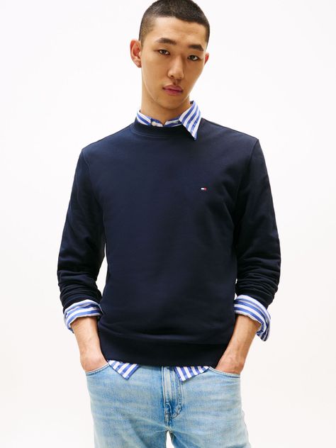 Polerón Solid Con Cuello Redondo Azul Tommy Hilfiger-0