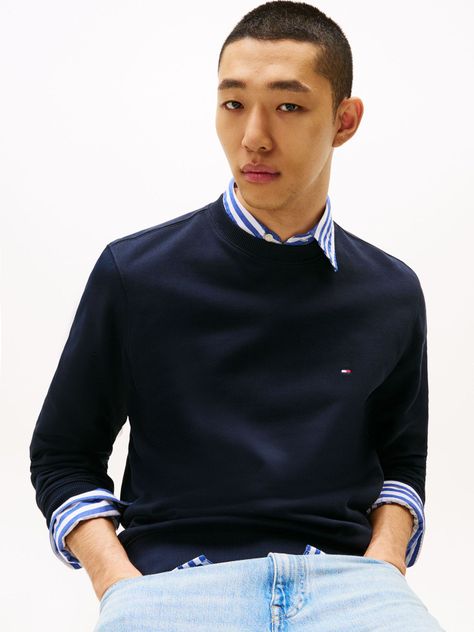 Polerón Solid Con Cuello Redondo Azul Tommy Hilfiger-3
