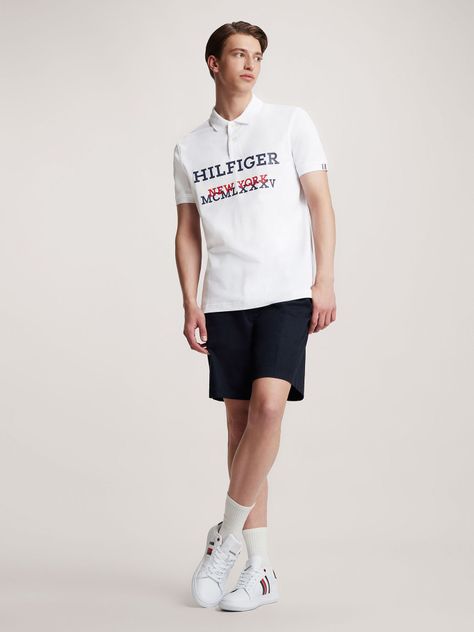 Polo Regular Fit Monotype Logo Blanco Tommy Hilfiger-1