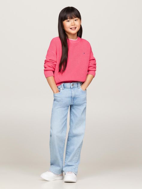 Sweater Essential Niña Amplio Rosado Tommy Hilfiger-1