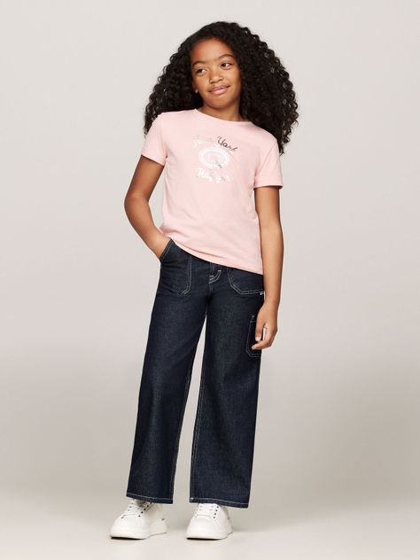 Polera Con Logo Metalizado Rosado Tommy Hilfiger-1
