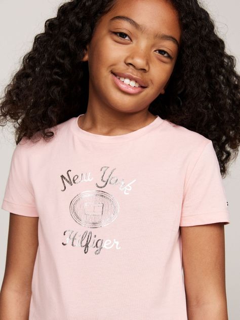 Polera Con Logo Metalizado Rosado Tommy Hilfiger-3