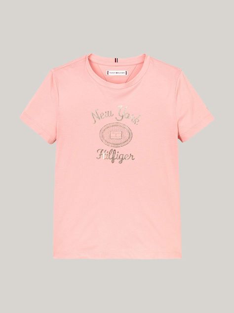 Polera Con Logo Metalizado Rosado Tommy Hilfiger-4