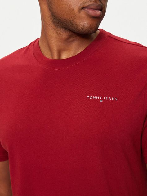 Polera Logo Slim Hombre Fit Rojo Tommy Jeans-3