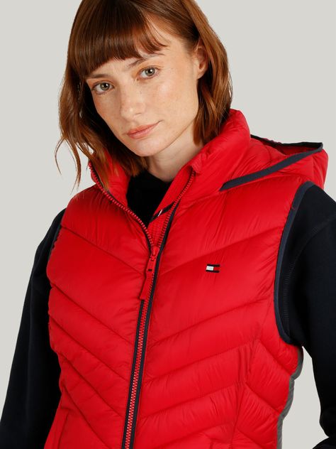 Parka Vest Light Weight Solid Amarillo Tommy Hilfiger-4