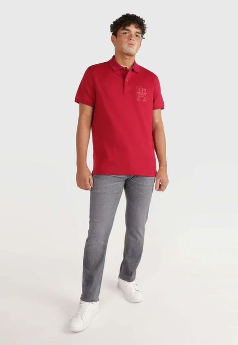 POLO REGULAR FIT LOGO MONOGRAM ROJO TOMMY HILFIGER-1