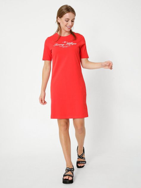 Vestido Logo Script Rojo Tommy Hilfiger-2