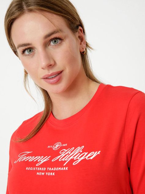 Vestido Logo Script Rojo Tommy Hilfiger-3