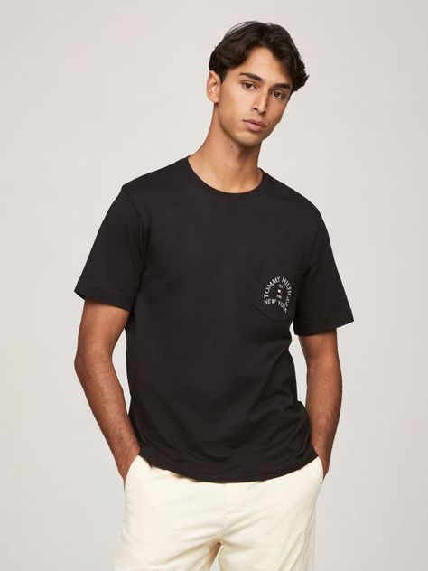 Polera Con Bolsillo Logo Arqueado Negro Tommy Hilfiger-0