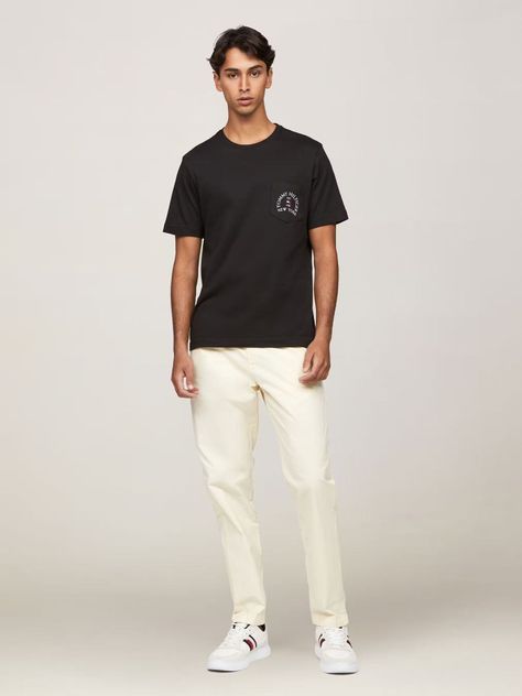Polera Con Bolsillo Logo Arqueado Negro Tommy Hilfiger-2