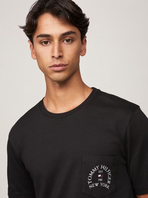 Polera Con Bolsillo Logo Arqueado Negro Tommy Hilfiger-3