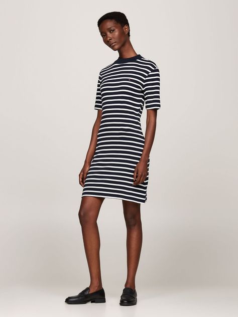 Vestido Con Diseño De Rayas Azul Tommy Hilfiger-0