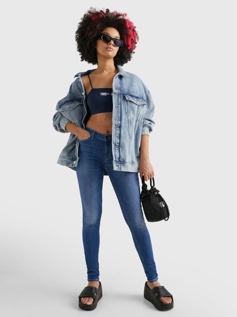 Jeans Nora De Talle Medio Skinny Azul Tommy Jeans-1