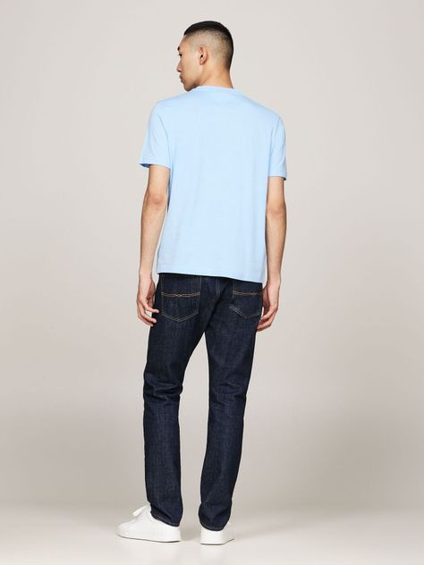 Polera De Cuello Redondo- Logo Celeste Tommy Hilfiger-2