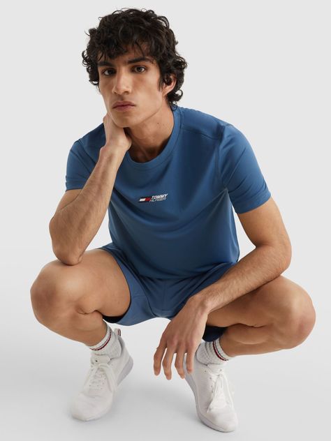 Polera Sport Esse Training Slim Fit Azul Tommy Hilfiger-3