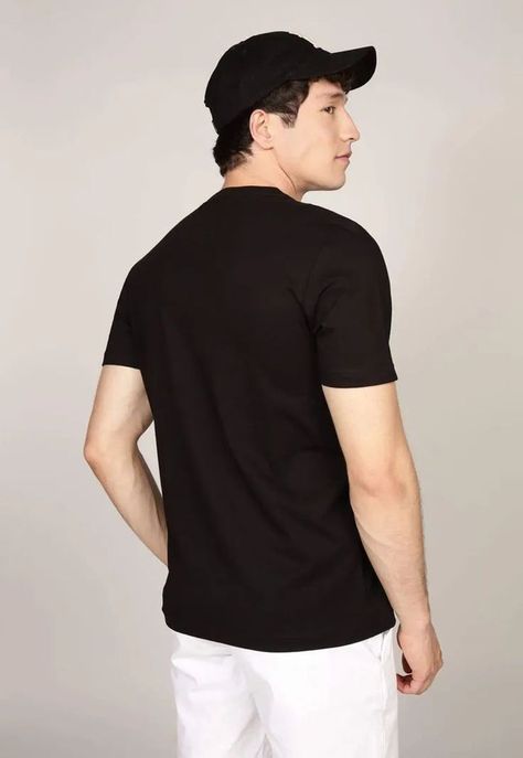 Polera Central Chest Stripe Logo Negro Tommy Hilfiger-2