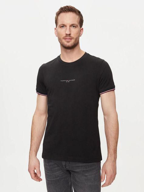 Polera Con Mangas Ribeteadas Negro Tommy Hilfiger-0