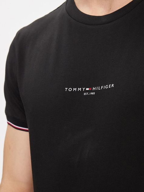 Polera Con Mangas Ribeteadas Negro Tommy Hilfiger-4