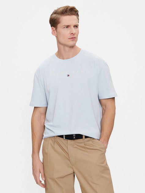POLERA REGULAR LINEAR LOGO CELESTE TOMMY JEANS-0