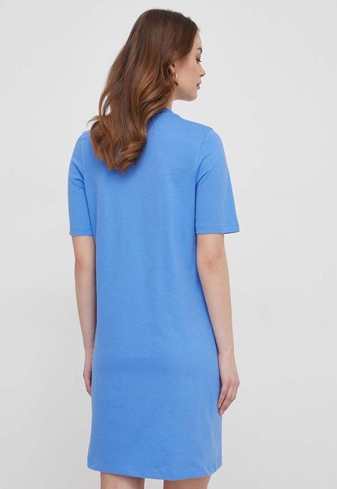 Vestido Con Logo Redondo Celeste Tommy Hilfiger-2
