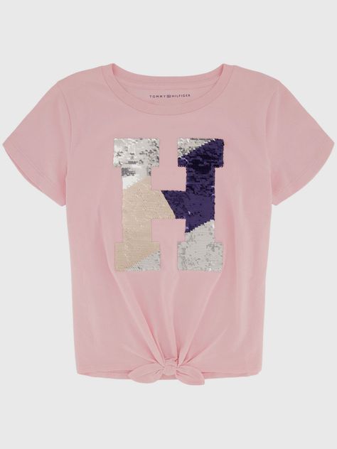 Polera Con Logo De Lentejuelas Rosado Tommy Hilfiger-1
