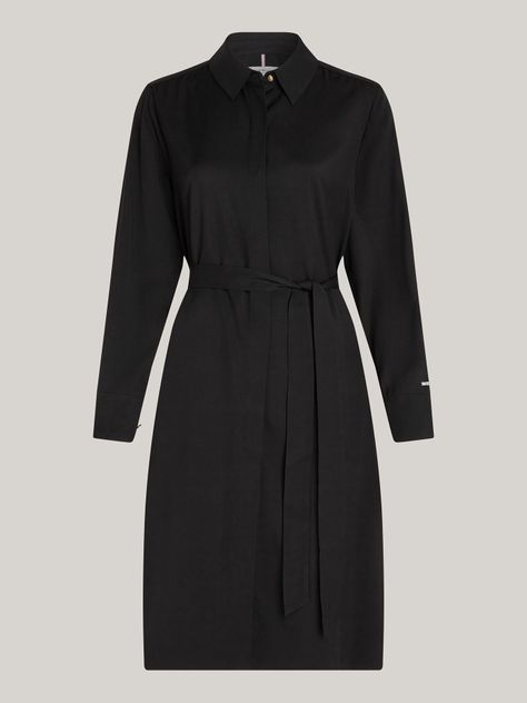 Vestido Midi Con Cinturón Negro Tommy Hilfiger-4