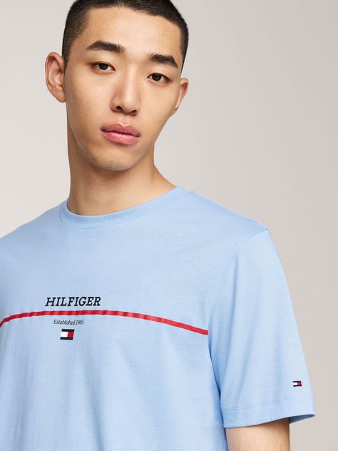 Polera Con Logo Stripe Celeste Tommy Hilfiger-3