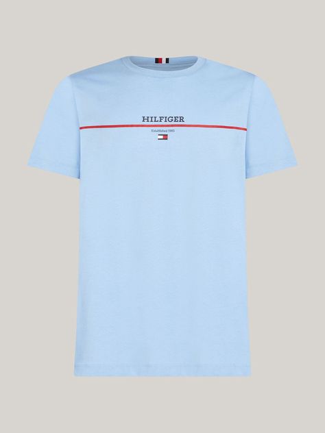 Polera Con Logo Stripe Celeste Tommy Hilfiger-4