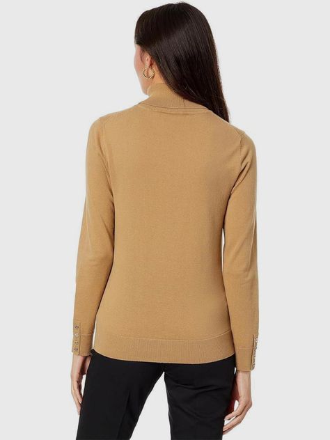 SWEATER DE ALGODÓN CUELLO ALTO CAFÉ TOMMY HILFIGER-1