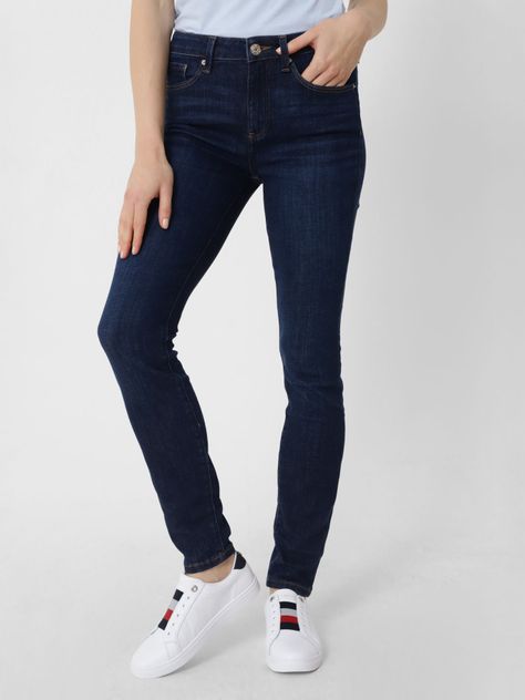 Jeans Como Skinny Fit Talle Medio Azul Tommy Hilfiger-0