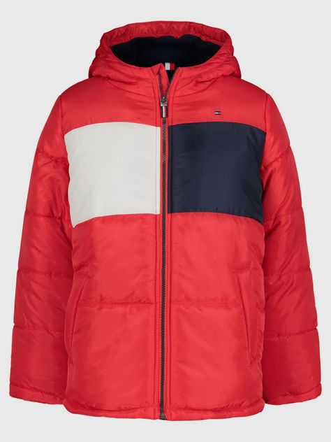 Parka Puffer Color Block Rojo Tommy Hilfiger-0