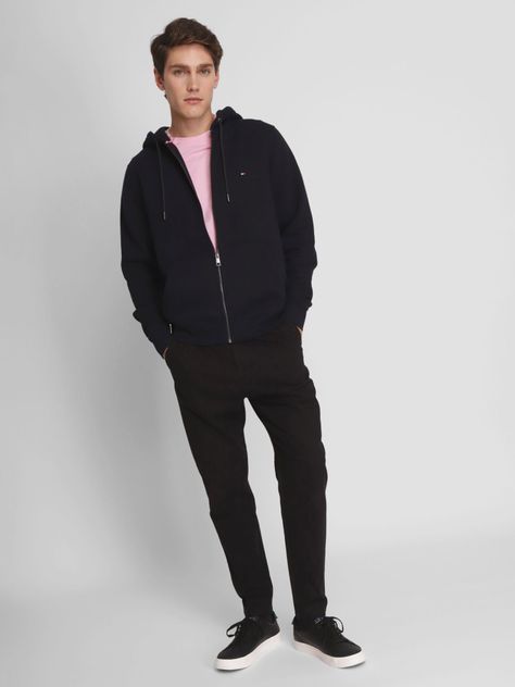 Polerón Hoodie Con Cierre Logo Azul Tommy Hilfiger-2