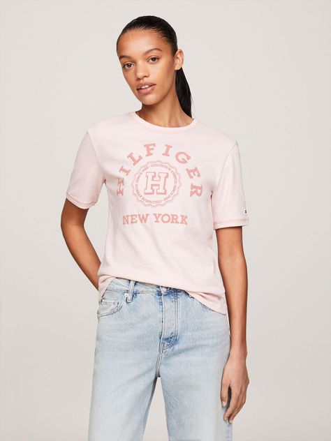 Polera Varsity Logo Monogram Rosado Tommy Hilfiger-0