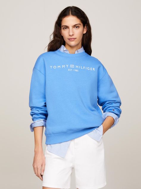 Polerón Modern Con Logo Celeste Tommy Hilfiger-0