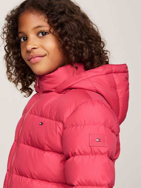 Parka Con Ribete Pelo Sintético Rosado Tommy Hilfiger-3