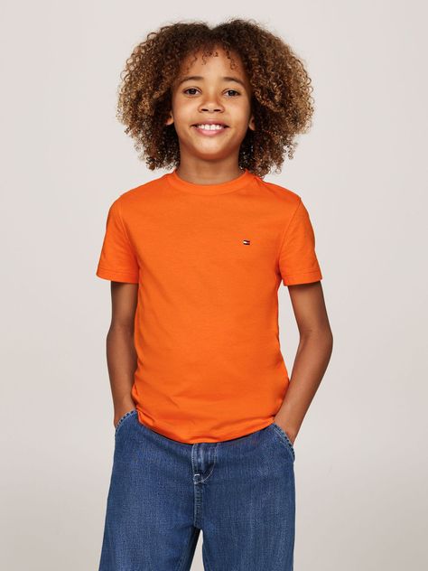 Polera De Niño Essential Cotton Naranjo Tommy Hilfiger-0