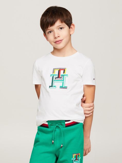 Polera Logo Monogram Multicolor Blanco Tommy Hilfiger-0