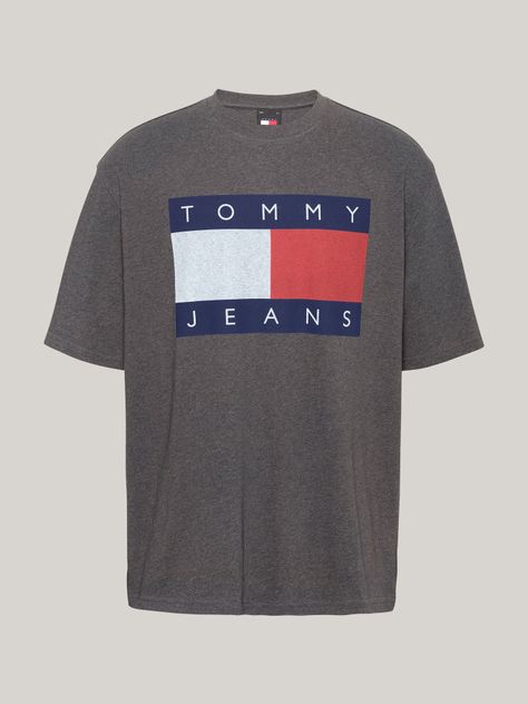 Polera Melange Flag Relaxed Fit Gris Tommy Hilfiger-4