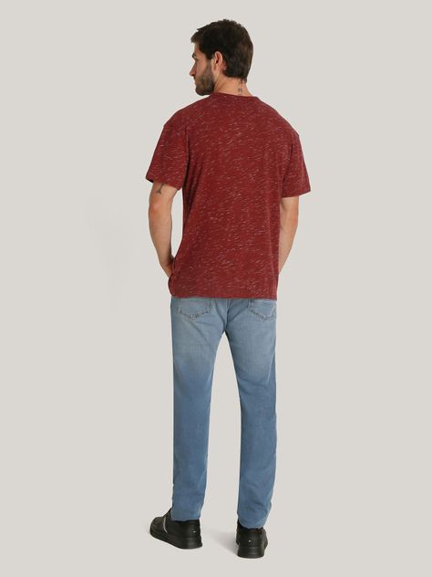 Polera Jaspeada- Logo Regular Fit Burdeo Tommy Hilfiger-2